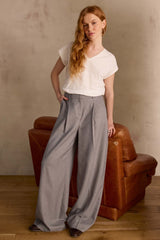 AARON ECRU OPENWORK T-SHIRT