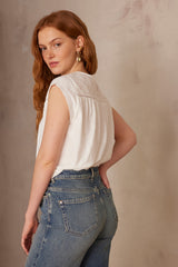 ALABAMA ECRU EMBROIDERED COTTON T-SHIRT