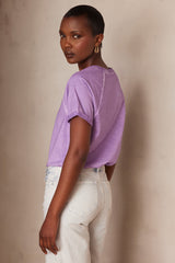 ALFRED LILAC FADED COTTON T-SHIRT