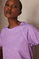 ALFRED LILAC FADED COTTON T-SHIRT