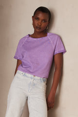 ALFRED LILAC FADED COTTON T-SHIRT