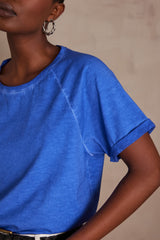 ALFRED BLUE FADED COTTON T-SHIRT