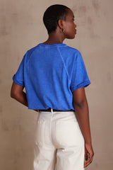 ALFRED BLUE FADED COTTON T-SHIRT