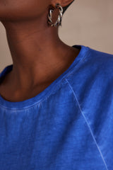 ALFRED BLUE FADED COTTON T-SHIRT