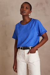 ALFRED BLUE FADED COTTON T-SHIRT