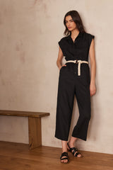 LESLIE BLACK DUNGAREES