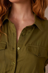 LESLIE OLIVE DUNGAREES