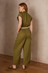 LESLIE OLIVE DUNGAREES