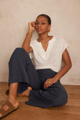 AGATHE CREAM COTTON T-SHIRT