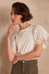 ALENA LACE SLEEVE T-SHIRT