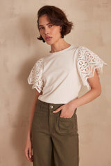 ALENA LACE SLEEVE T-SHIRT