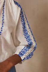 PENCY EMBROIDERED COTTON BLOUSE