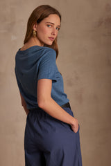 ANDREW PETROL LINEN T-SHIRT