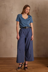 ANDREW PETROL LINEN T-SHIRT