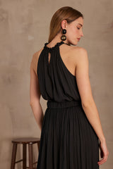 PILAR BLACK SATIN TOP