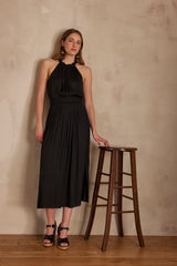 PILAR BLACK SATIN TOP