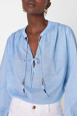 PAPILLON LIGHT BLUE BLOUSE