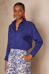 PINKY ROYAL BLUE COTTON SHIRT