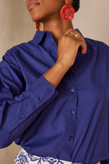 PINKY ROYAL BLUE COTTON SHIRT