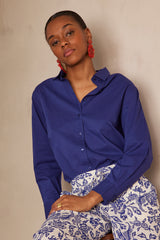 PINKY ROYAL BLUE COTTON SHIRT
