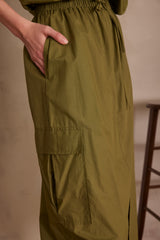 JENNA OLIVE COTTON SKIRT