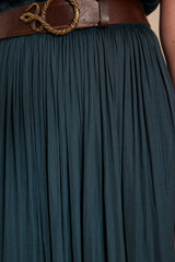 JULIANA PINE GREEN SATIN SKIRT