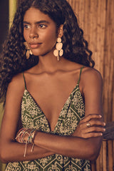 LIZZIE GREEN EMBROIDERED COTTON DRESS