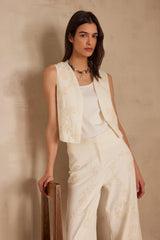 CAYA ECRU EMBROIDERED VEST