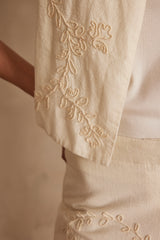 CAYA ECRU EMBROIDERED VEST