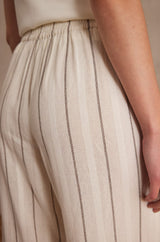 PRINCE ECRU STRIPED TROUSERS