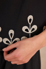 PERCY BLACK EMBROIDERED COTTON BLOUSE