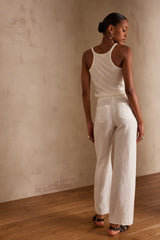 PABLO WHITE LINEN TROUSERS