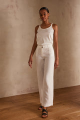 PABLO WHITE LINEN TROUSERS