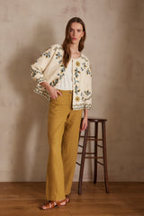 PABLO OCHRE LINEN TROUSERS