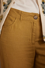 PABLO OCHRE LINEN TROUSERS