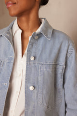 CARLA BLUE STRIPED DENIM JACKET