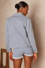 CARLA BLUE STRIPED DENIM JACKET