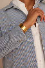 CARLA BLUE STRIPED DENIM JACKET