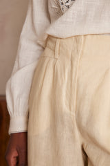 BASTIEN NATURAL LINEN TROUSERS