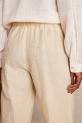 BASTIEN NATURAL LINEN TROUSERS