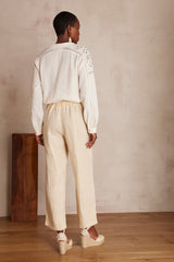BASTIEN NATURAL LINEN TROUSERS
