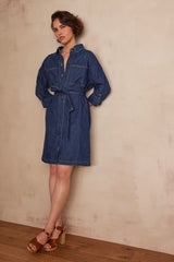LILOU DENIM DRESS