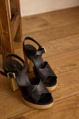 MAX BLACK LEATHER SANDALS