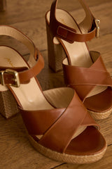 MAX CAMEL LEATHER SANDALS