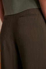 FLAUBERT KHAKI WIDE-LEG TAILORED TROUSERS