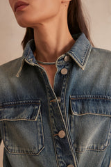 LOUISON MIDI FADED DENIM DRESS