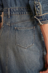 LOUISON MIDI FADED DENIM DRESS