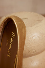 MONA GOLD LEATHER BALLERINAS