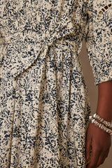 MICHA BLACK PRINTED COTTON DRESS