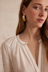 PYMA ECRU EMBROIDERED BLOUSE